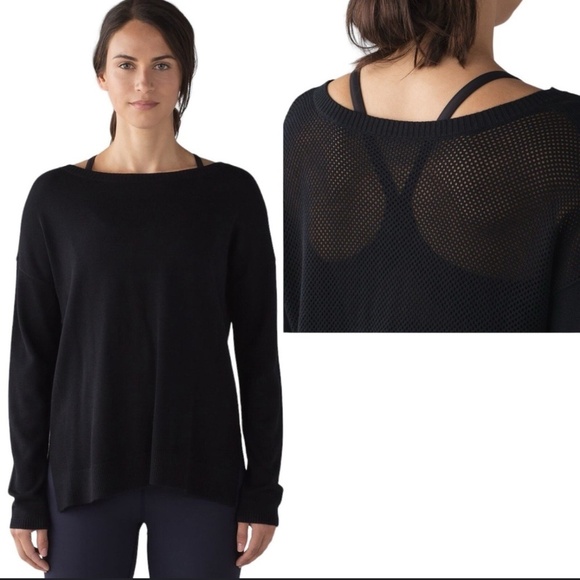 lululemon athletica Sweaters - Lululemon Athletica Well Being Knit Mesh Back Sweater